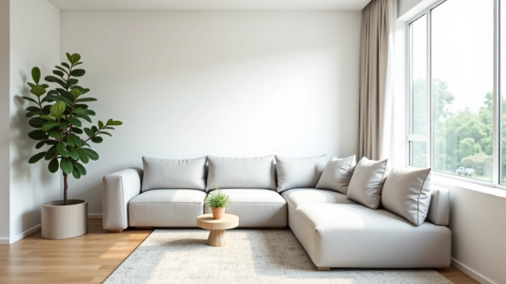 Contemporary small living room with modular seating and light neutral color palette creating spacious feel