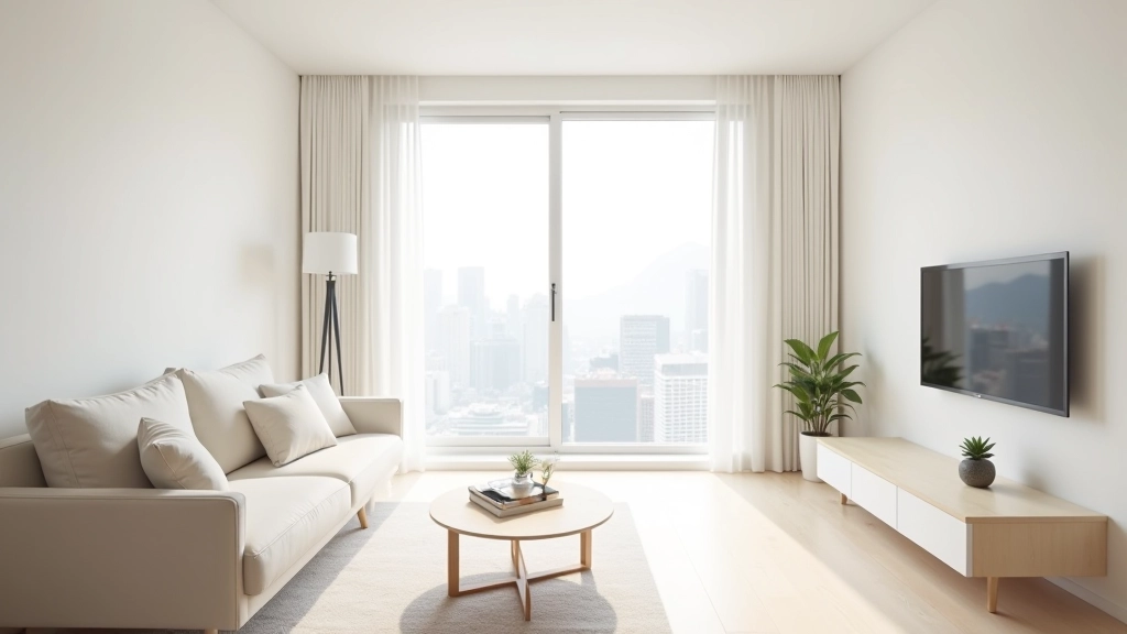 Small living room with white walls and abundant natural light streaming through windows, creating an airy open feeling