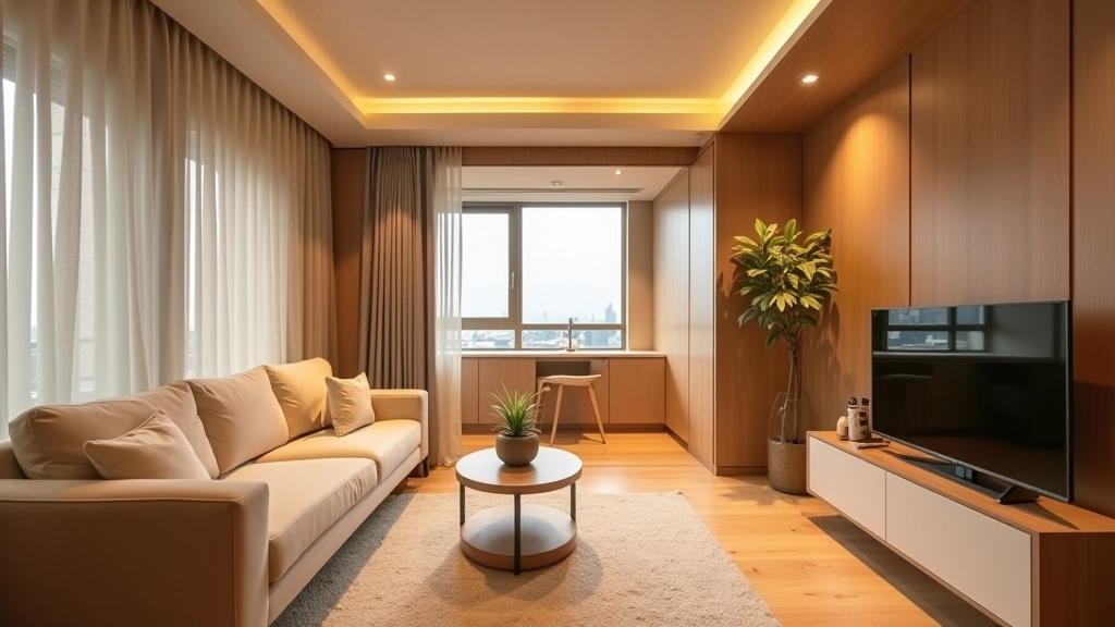 Beautifully designed micro flat interior with optimal space utilization and contemporary style